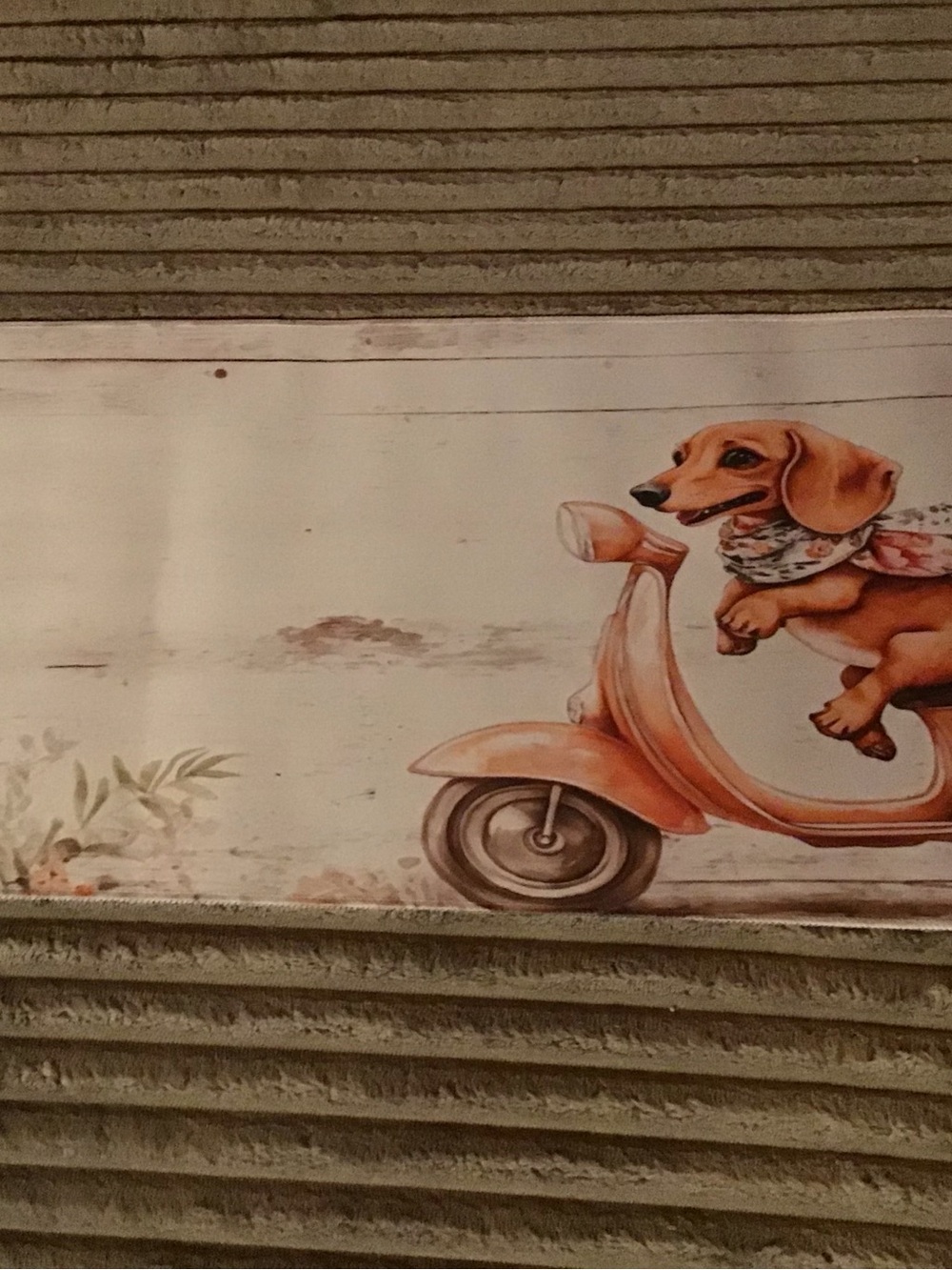 Cute Dachshund on Orange Scooter game mat mousepad